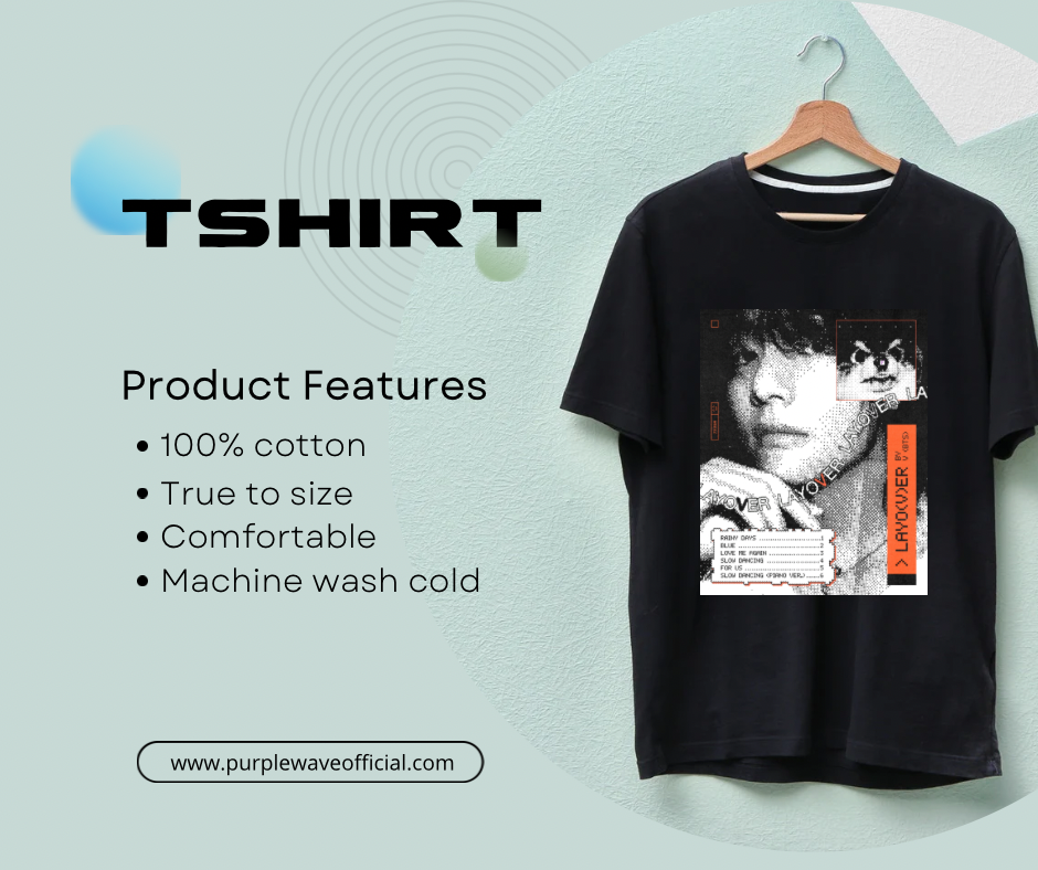 BTS V Taehyung Album Layover Retro Photo T-shirt