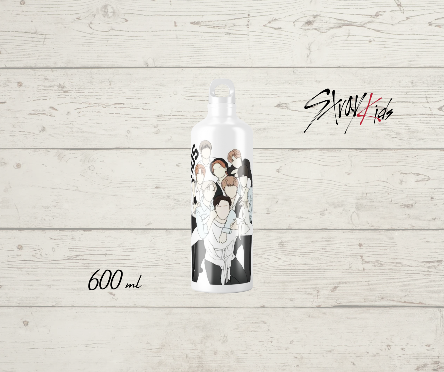 K-POP STRAYKIDS Illustrated Stainless Steel Water Bottle 600ML