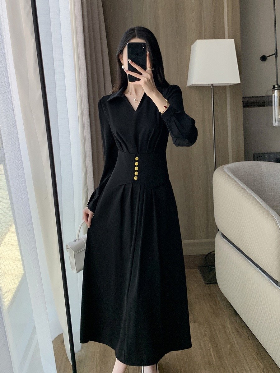 French Style Long Red Party Dress