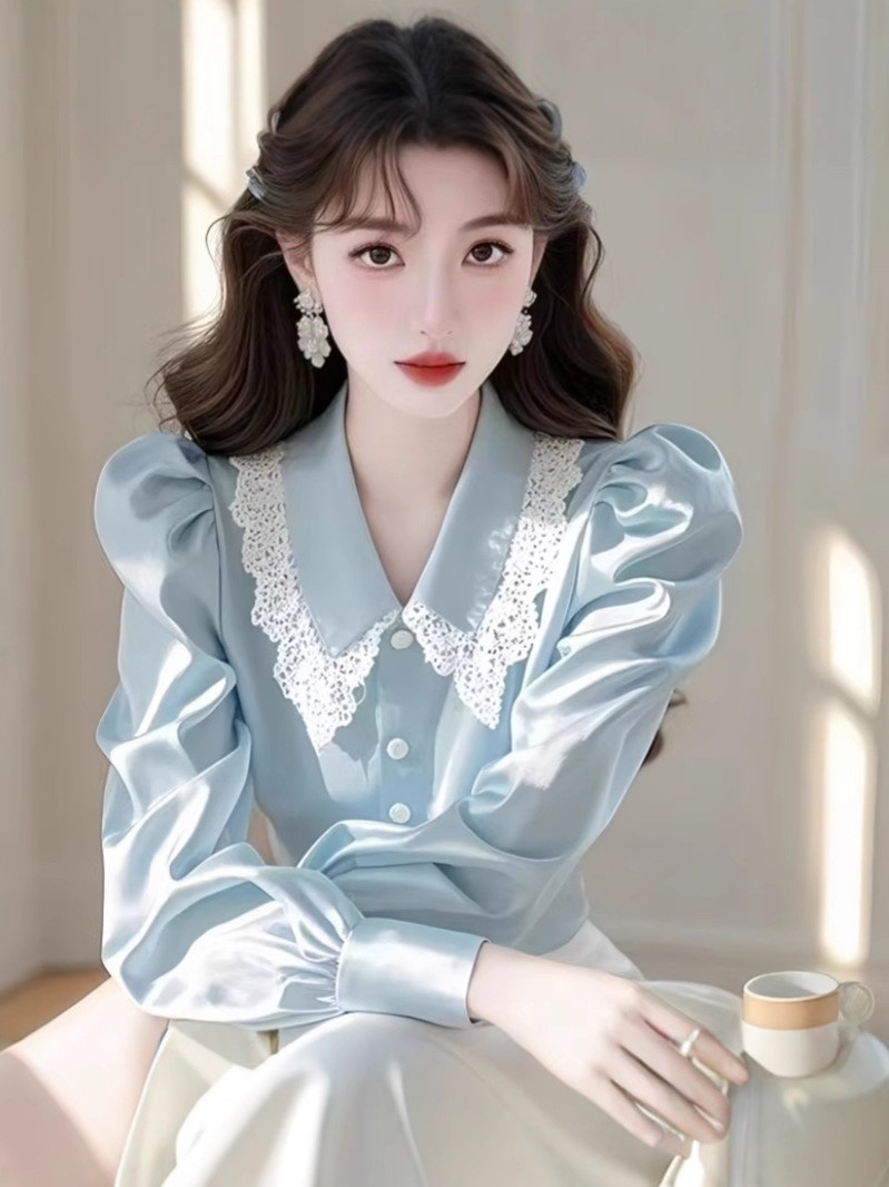Korean Stylish Unique Long Turn-Down Collar Shirt