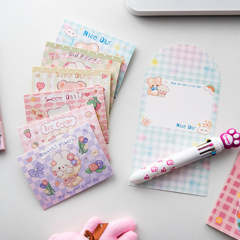 Cute Plaid Bear Greetings Card (Random Selection)