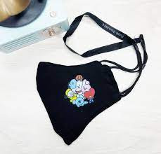 BT21 Dustproof Cotton Mask With Neck Strap