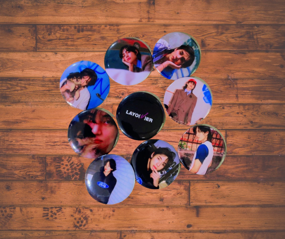 9Pcs/Set BTS-V  Layover Photo Concept Badge/Brooch