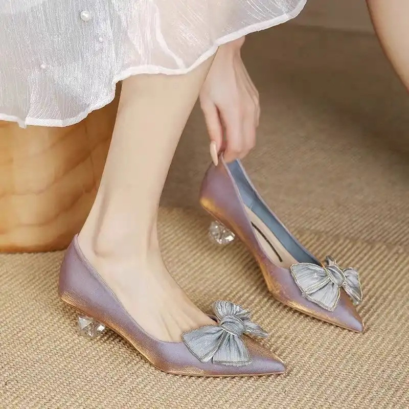 Crystal Bow Girls Luxury Party Heels