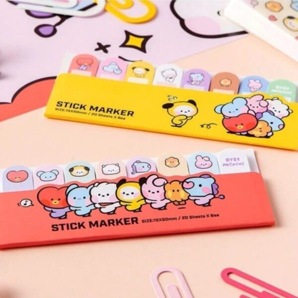8Pcs/Set BT21 Mini Sticky Notes/ Stick Marker