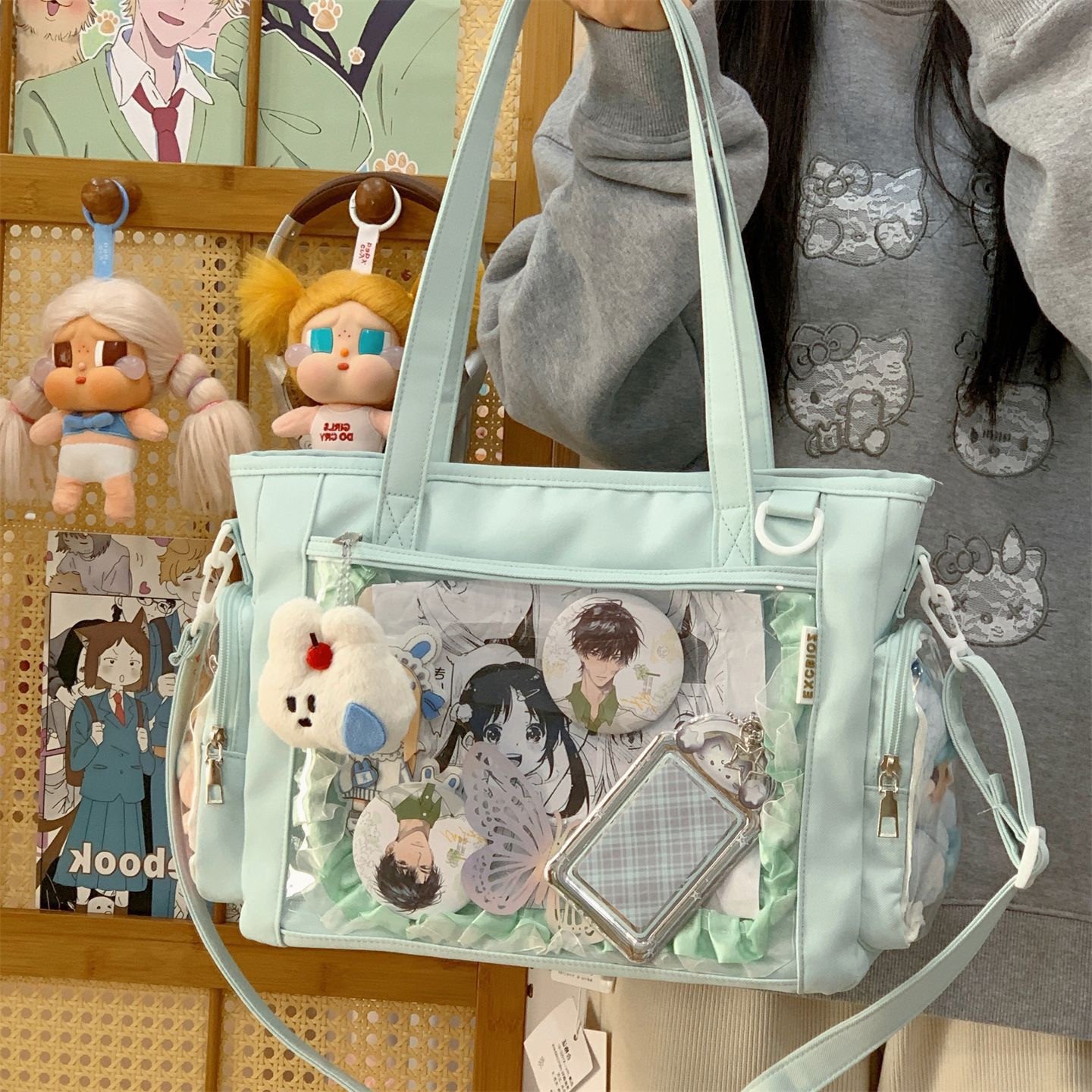 Korean High-Appearance Transparent Compartment Tote Bag