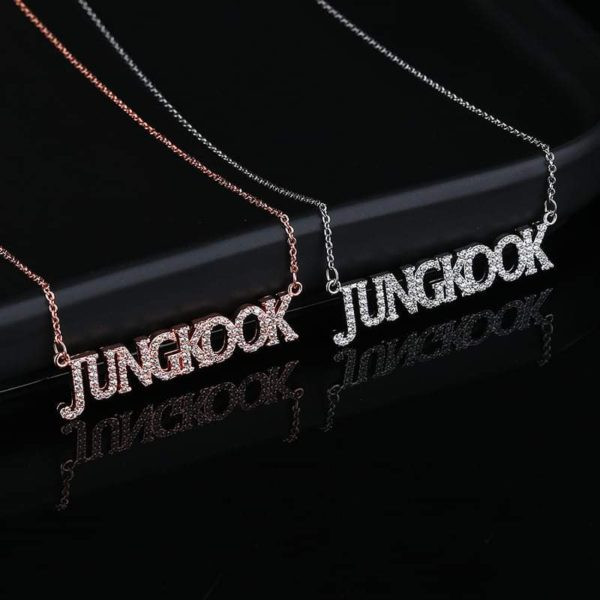 K-POP BTS Member Nameplate Zirconia Necklace