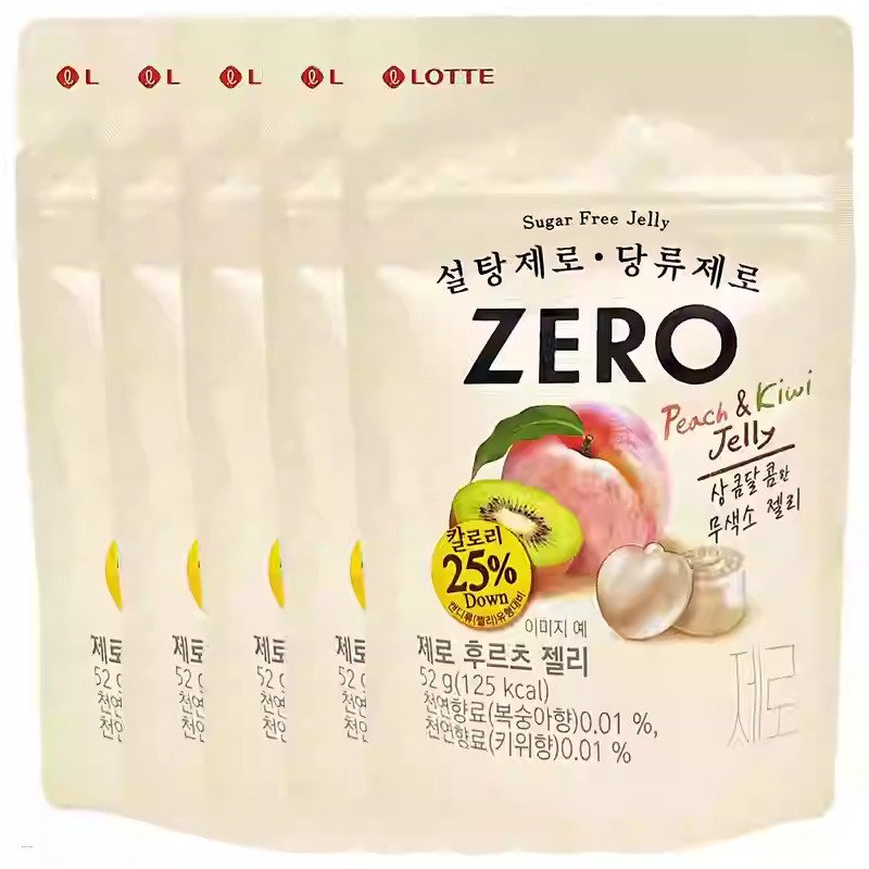 Korean Lotte Peach & Kiwi Suger Free Jelly