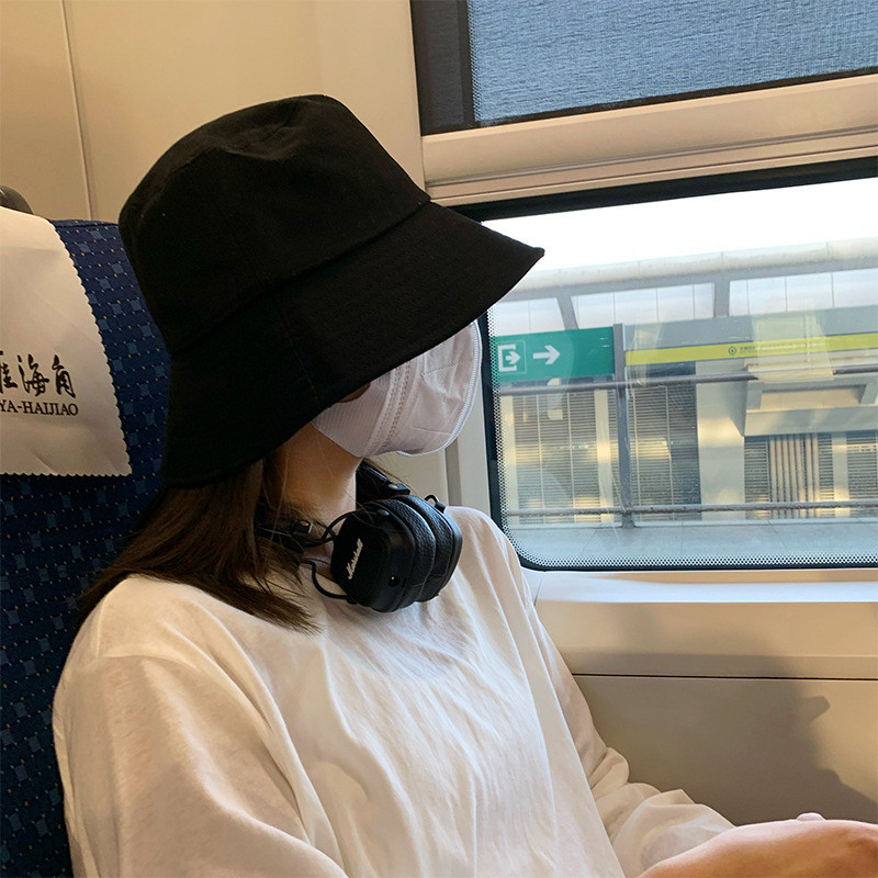 Korean Fashion Round Solid Bucket Hat