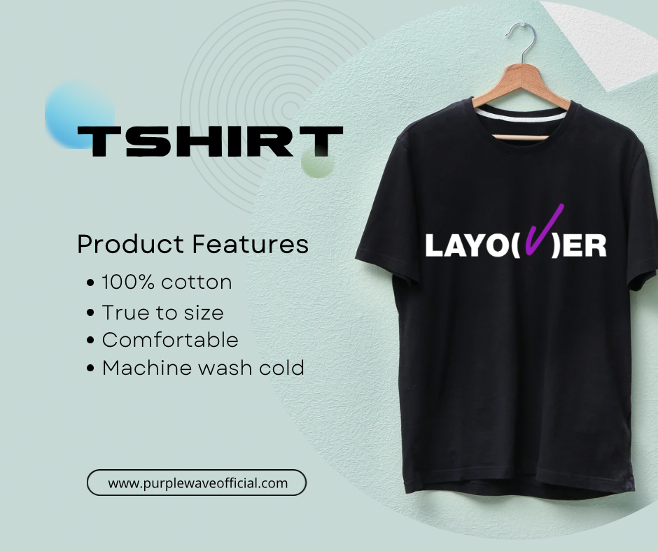 BTS-V Layover Logo Design Casual Cotton T-Shirt