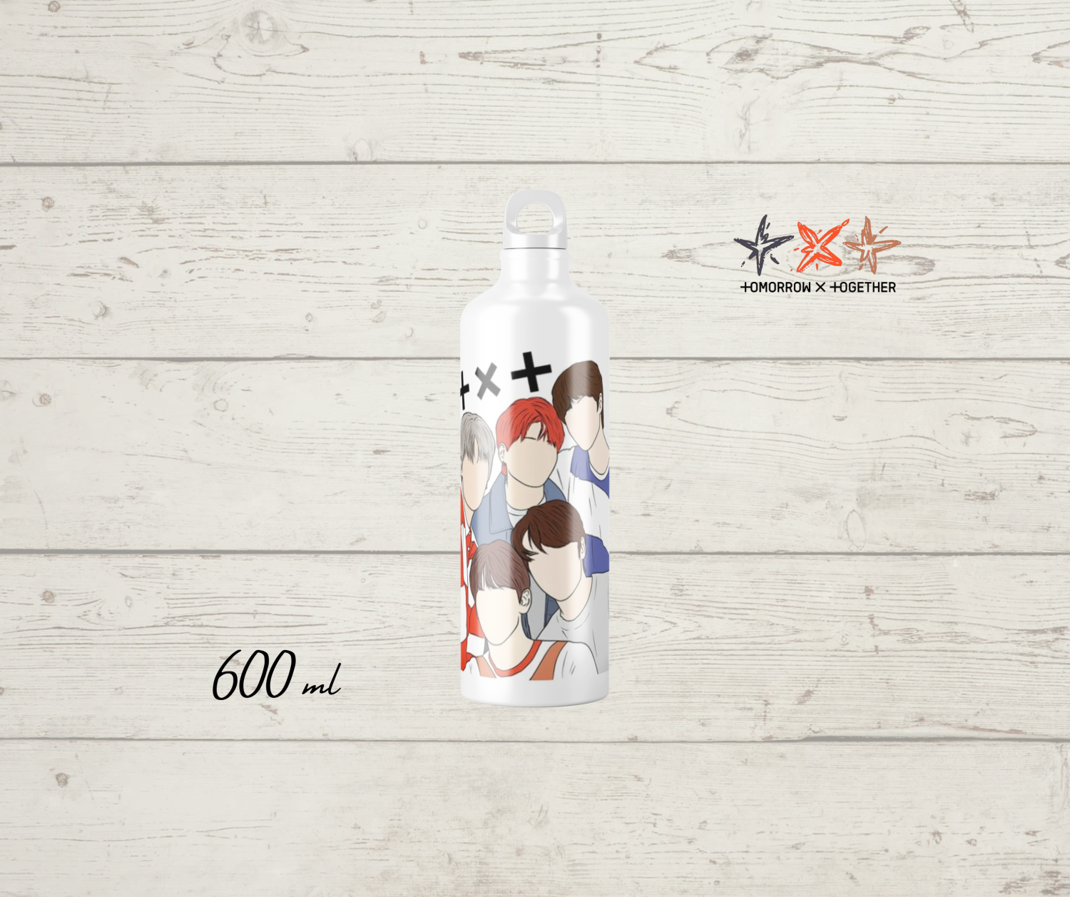 K-POP TXT Illustrated Stainless Steel Water Bottle 600ML