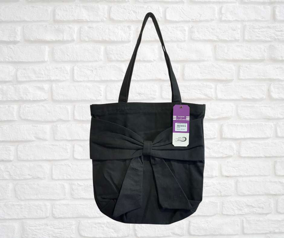 Casual Canvas Bow Tote Bag