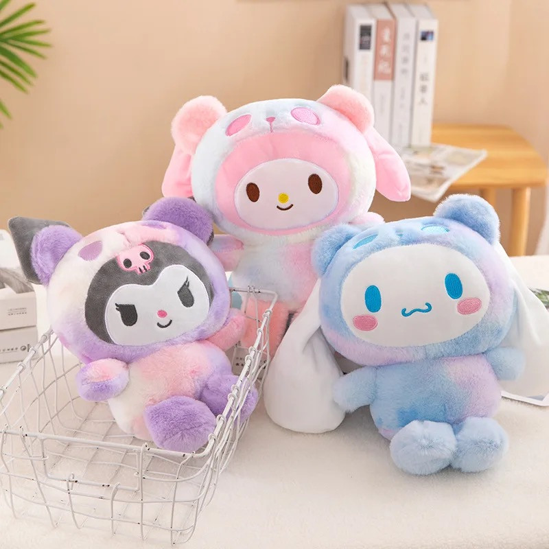 25cm Kawaii Sanrio Rainbow Color Anime Plush Doll