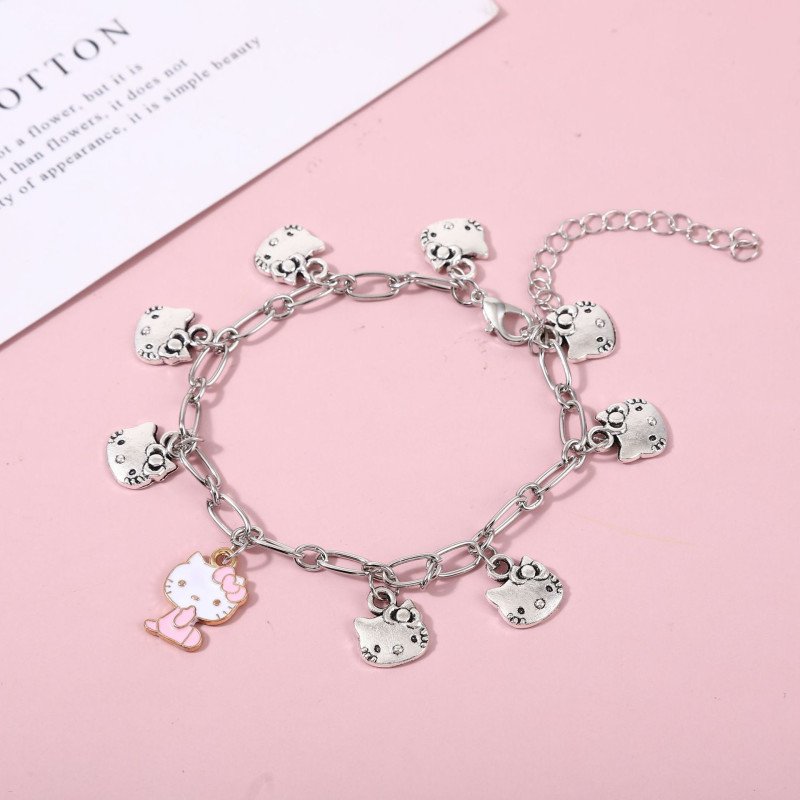Hello Kitty Charms Stainless Steel Bracele