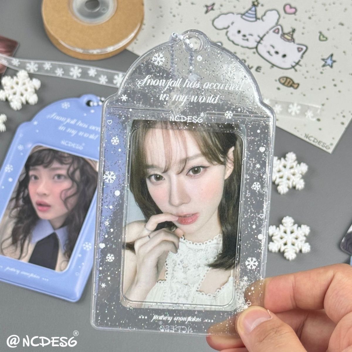 PVC Transparent Snowflake Photocard Holder