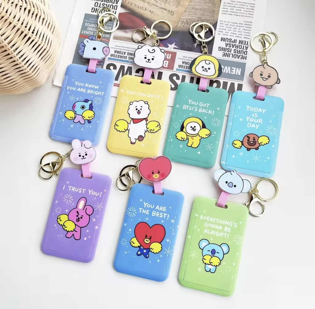 BT21 Photocard Protector Keychain