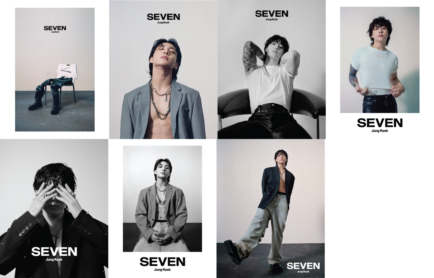 7Pcs/Set K-POP BTS JUNGKOOK SEVEN Concept Mini Concert Poster
