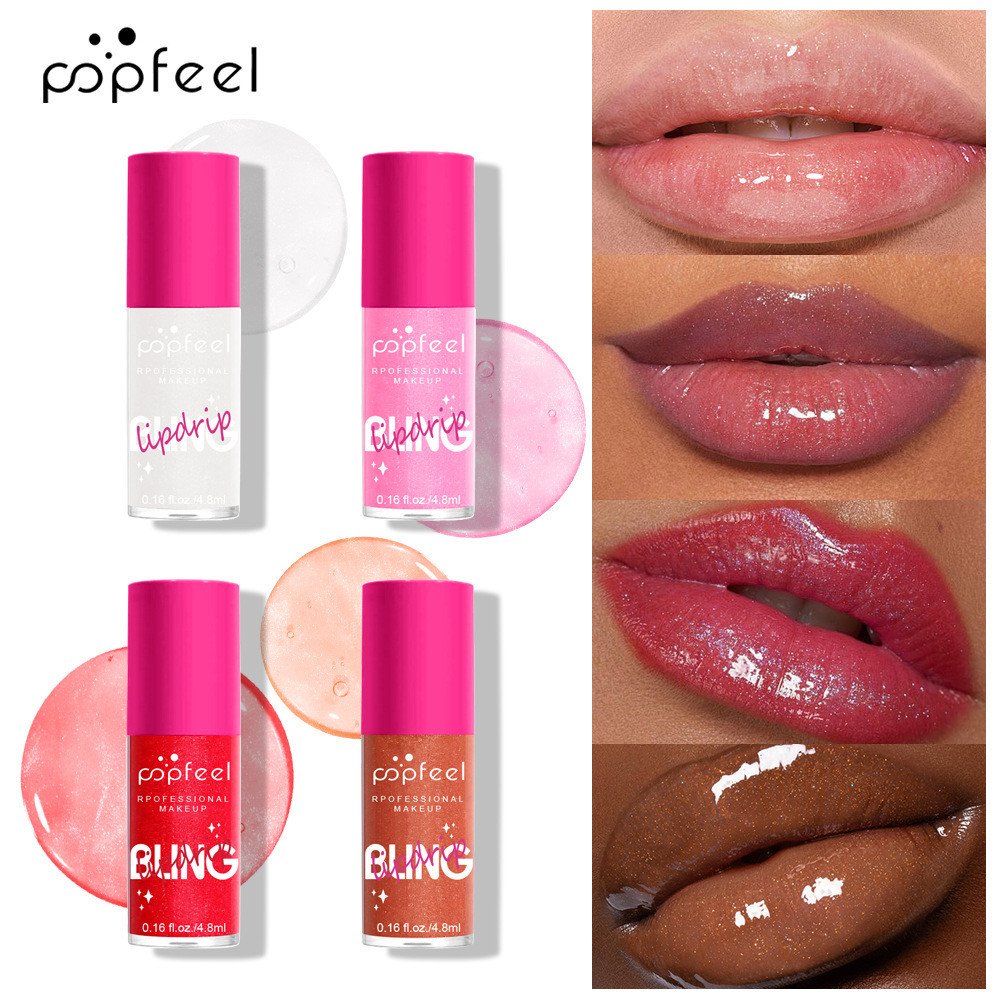 Popfeel Diamond Color Changing Liquid Glossy Lipgloss Lip Oil Care Tint