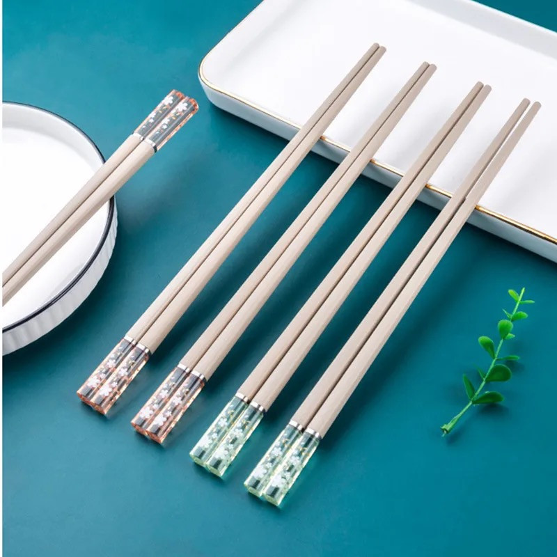 Glass Fiber Floral Printed High Temperature Wooden Food Chopstick