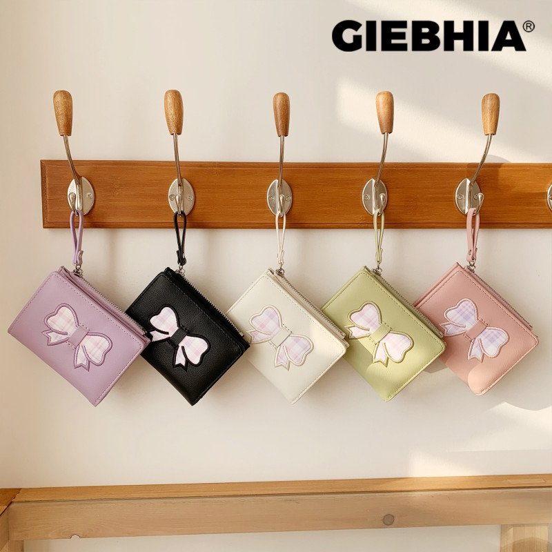 Korean Heart Bow Fold PU Leater Zipper Wallet