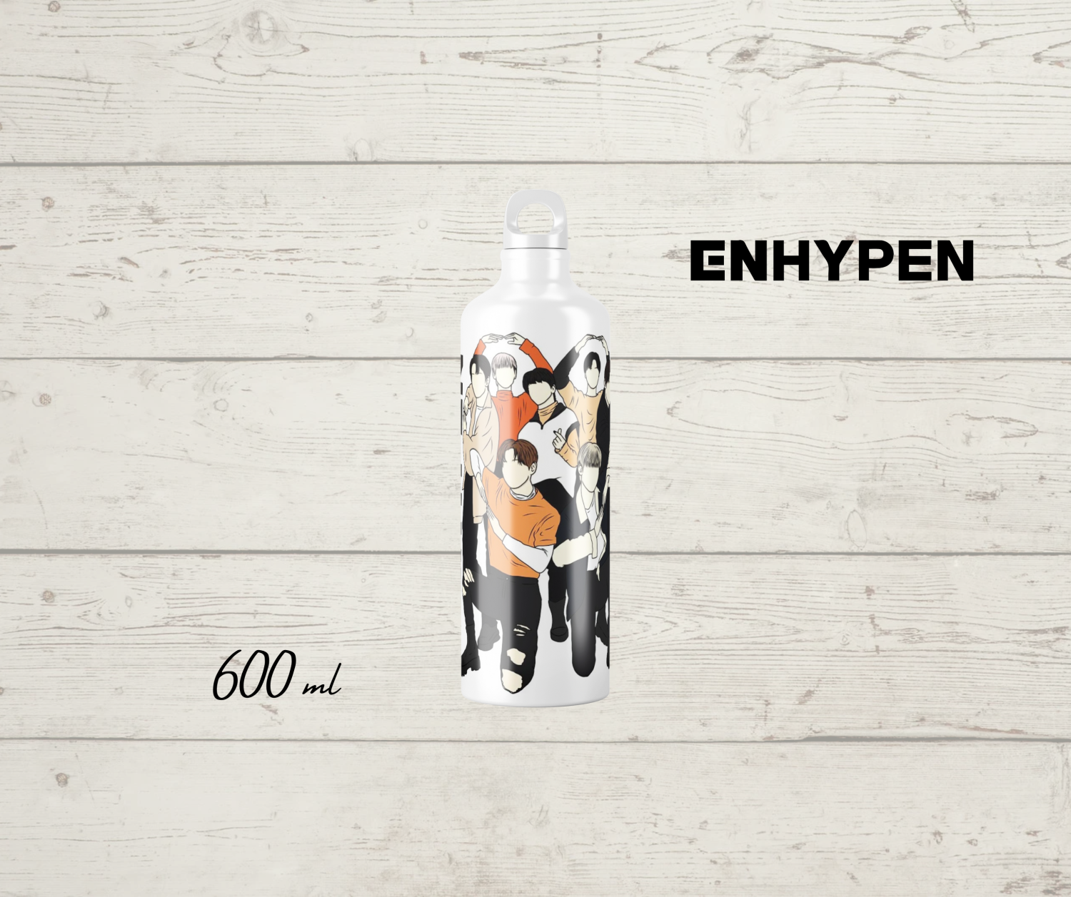 K-POP ENHYPEN Illustrated Stainless Steel Water Bottle 600ML