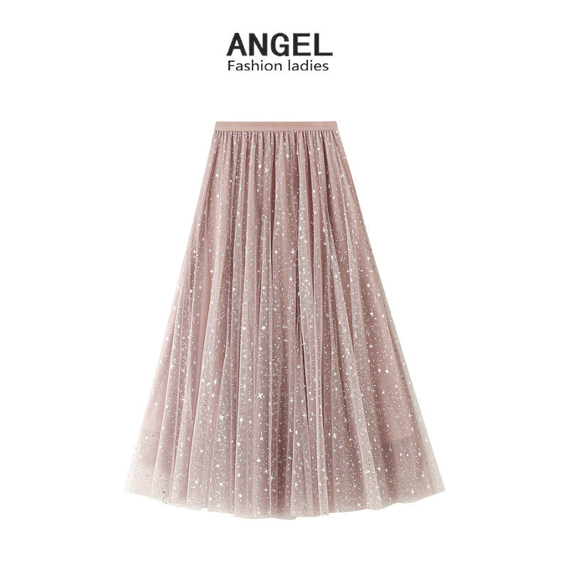 Starry Sky Mesh Half Skirt