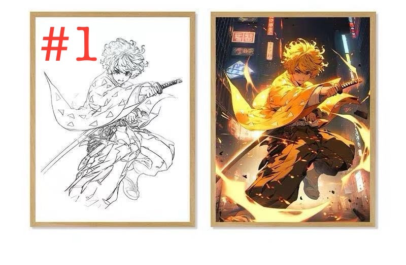 Anime Light Painting Photo Frame