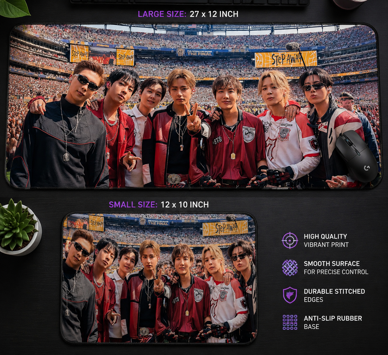 FIFA FINAL 2026 BTS PERFORMS INSPIRED MOUSE PAD (30x25CM-70X30 CM)