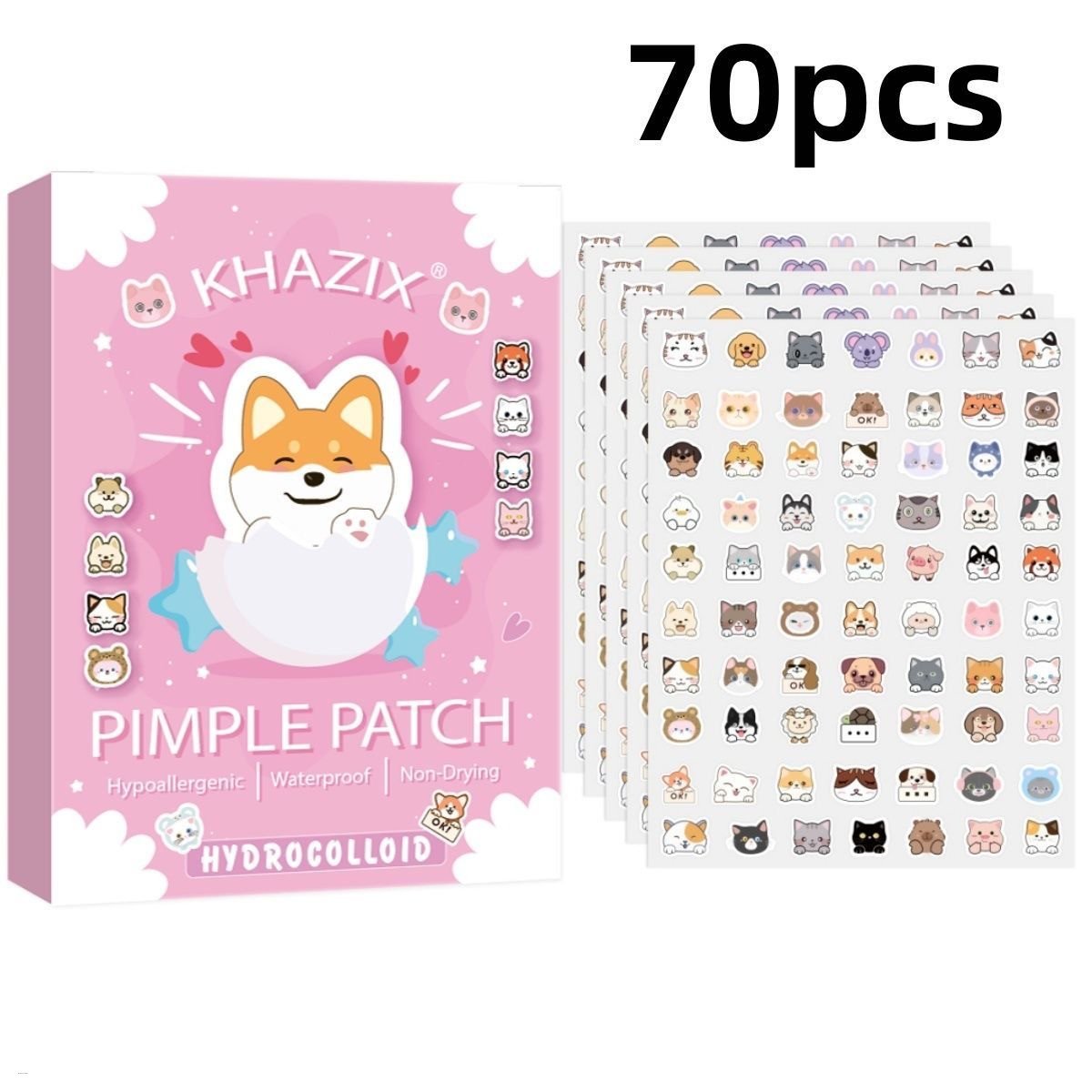 70Pcs/Pack KHAZIX Multiple Cartoon Acne Patches