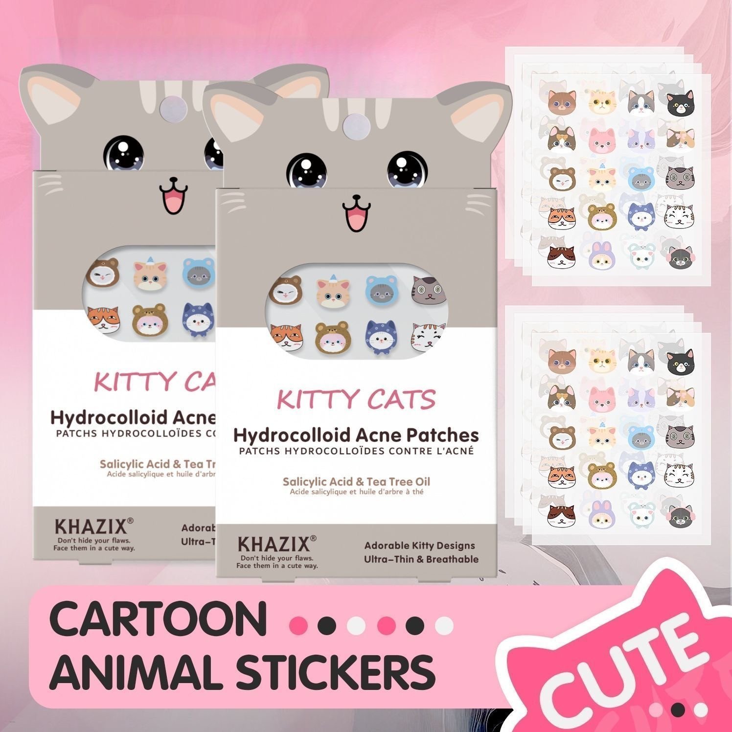 100Pcs/Pack Kitty Cats Hydrocolloid Ance Patches