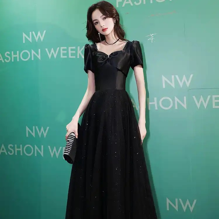 Black Mesh Prom Party Grown