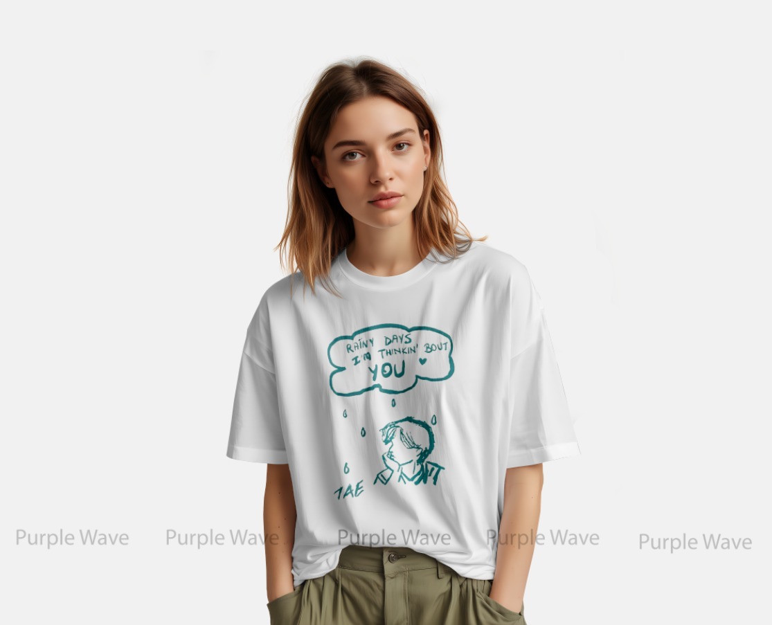 BTS Kim Tae-V  Rainy Days Drop Shoulder DTF  Classic T-shirt
