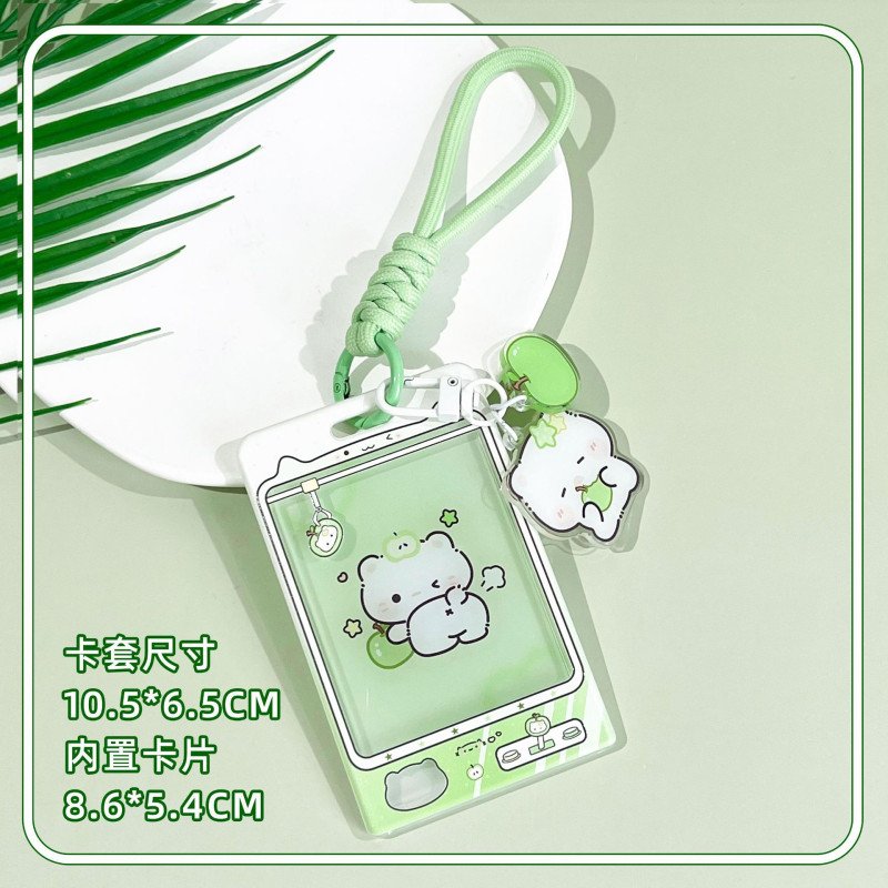 Lime Color Cat Slider Protective ID Card Holder