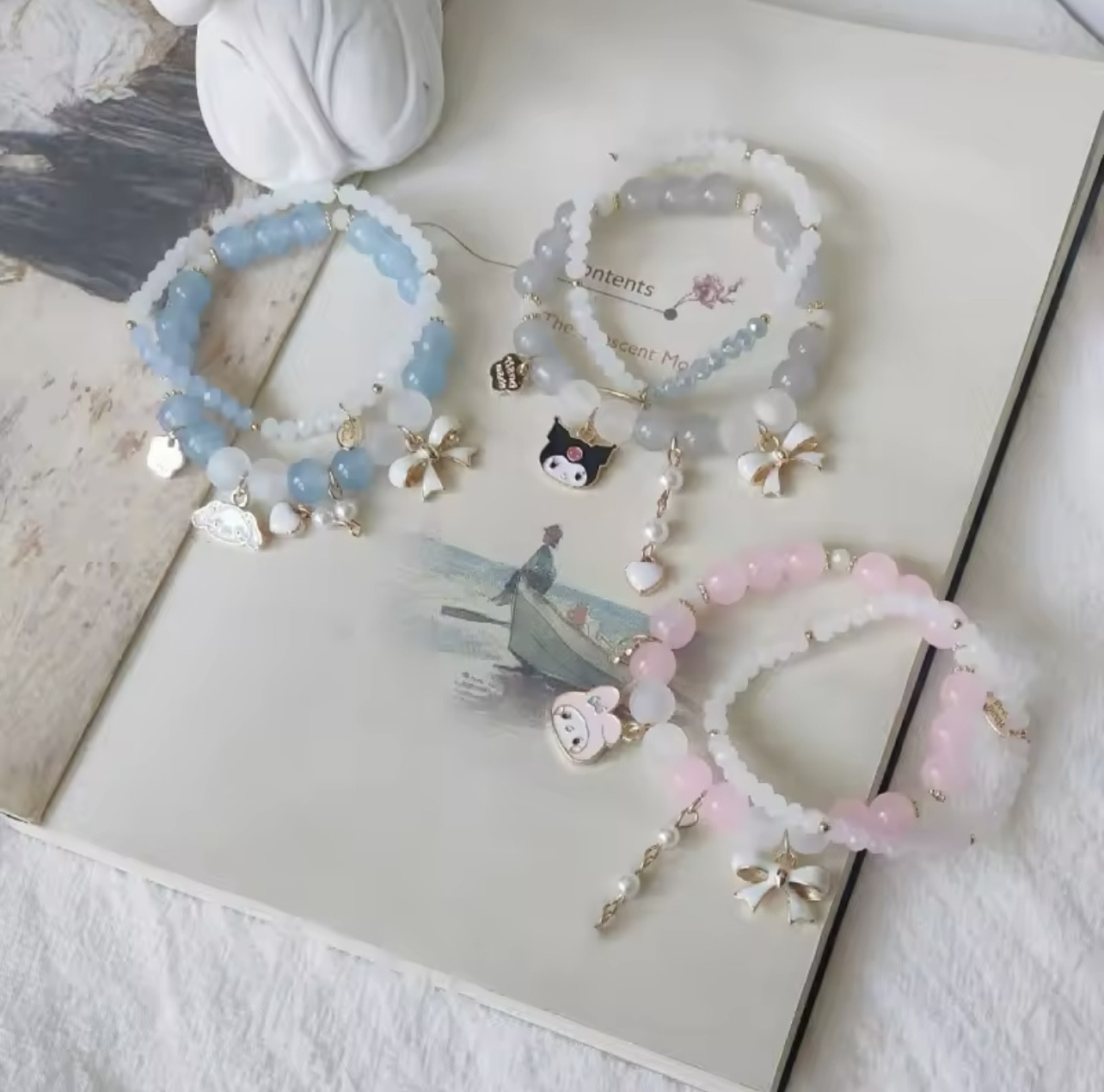 Kawaii Sanrio Crystal Double Beaded Bracelet