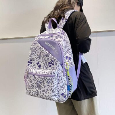 Cute Cartoon Korean Style Graffiti Illustration Casual Backpack