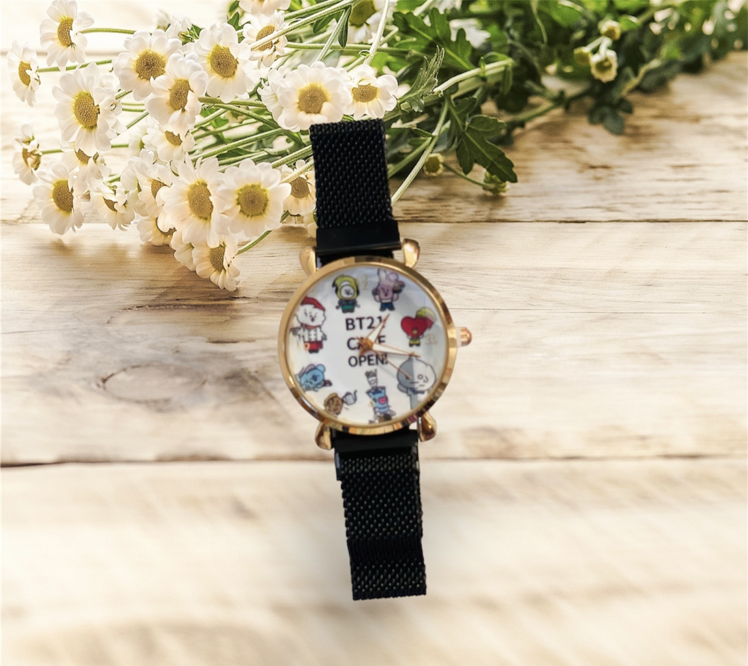 BT21 Cartoon Designed Fashionable Casual Metal Wrist Watch