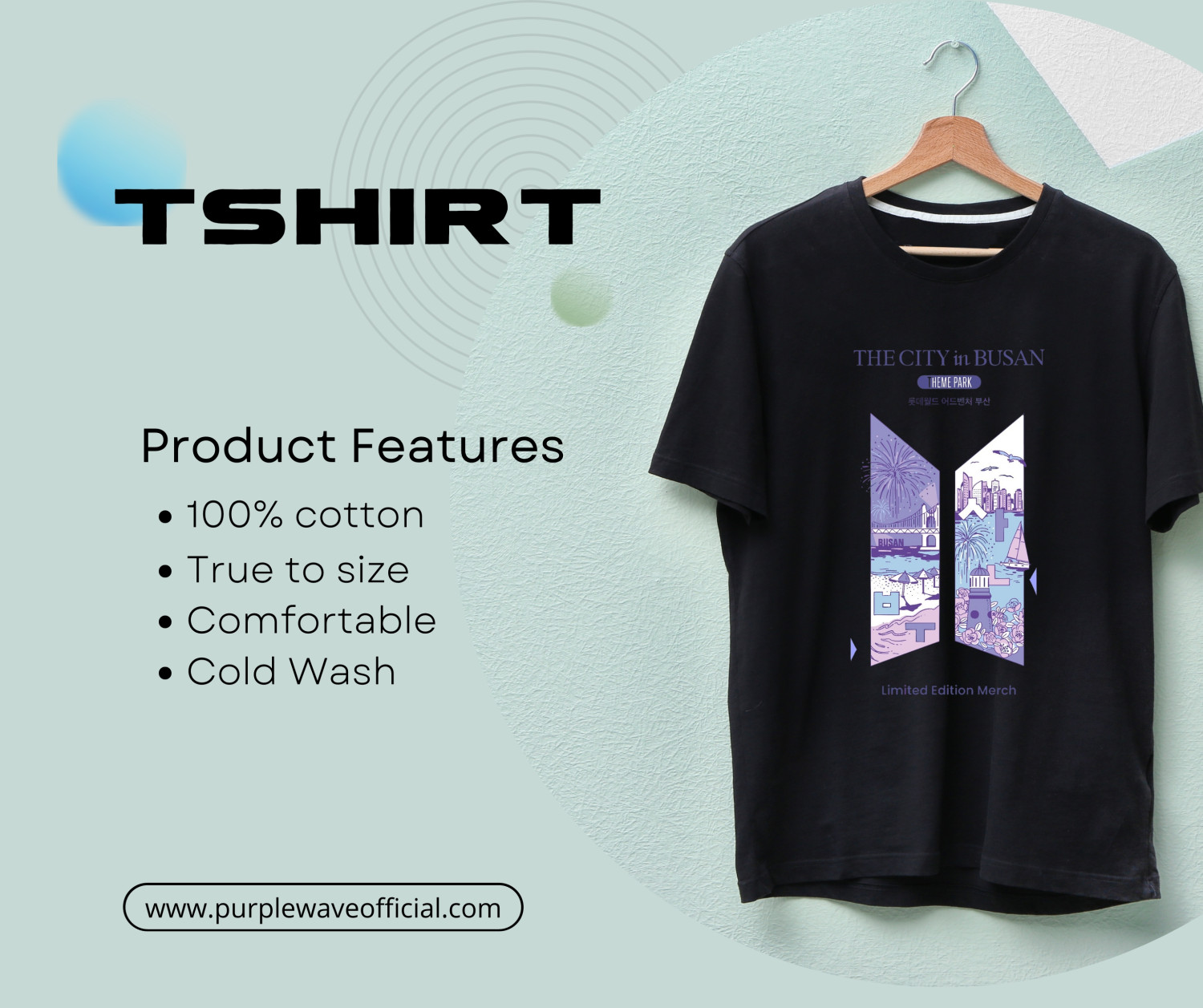 K-POP BTS IDOL DTF Print Casual Drop Shoulder T-shirt