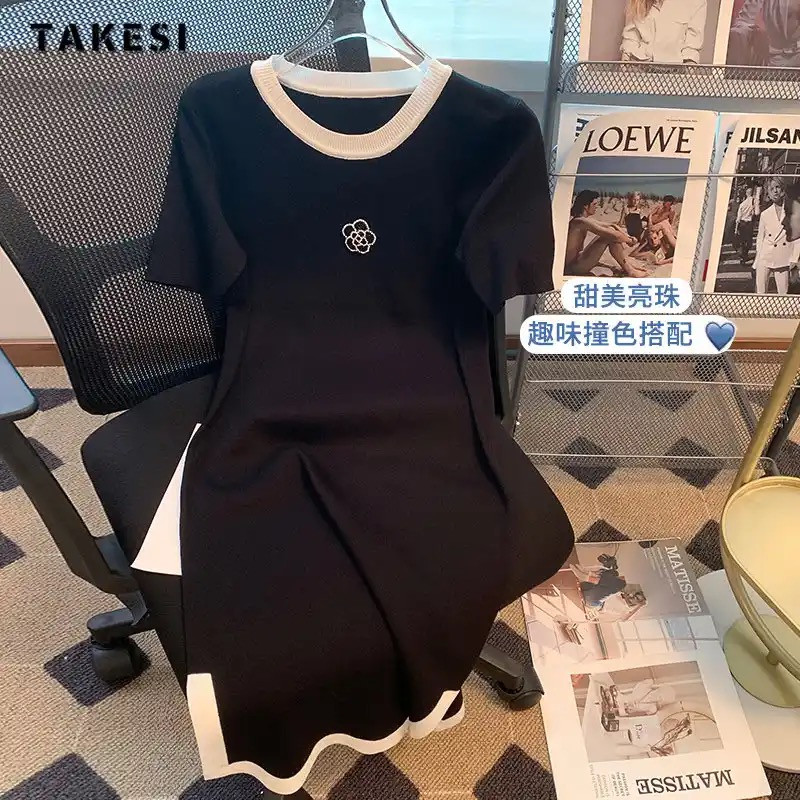 Camellia Flower Kitted Dress