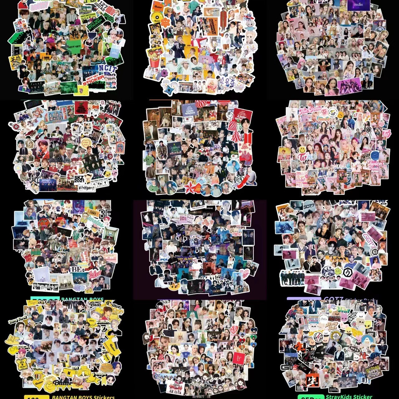 100Pcs/Set K-POP Famous Band Stickers Pack
