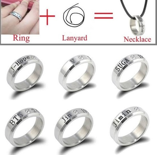 Korean Pop BTS Member Lanyard Rings