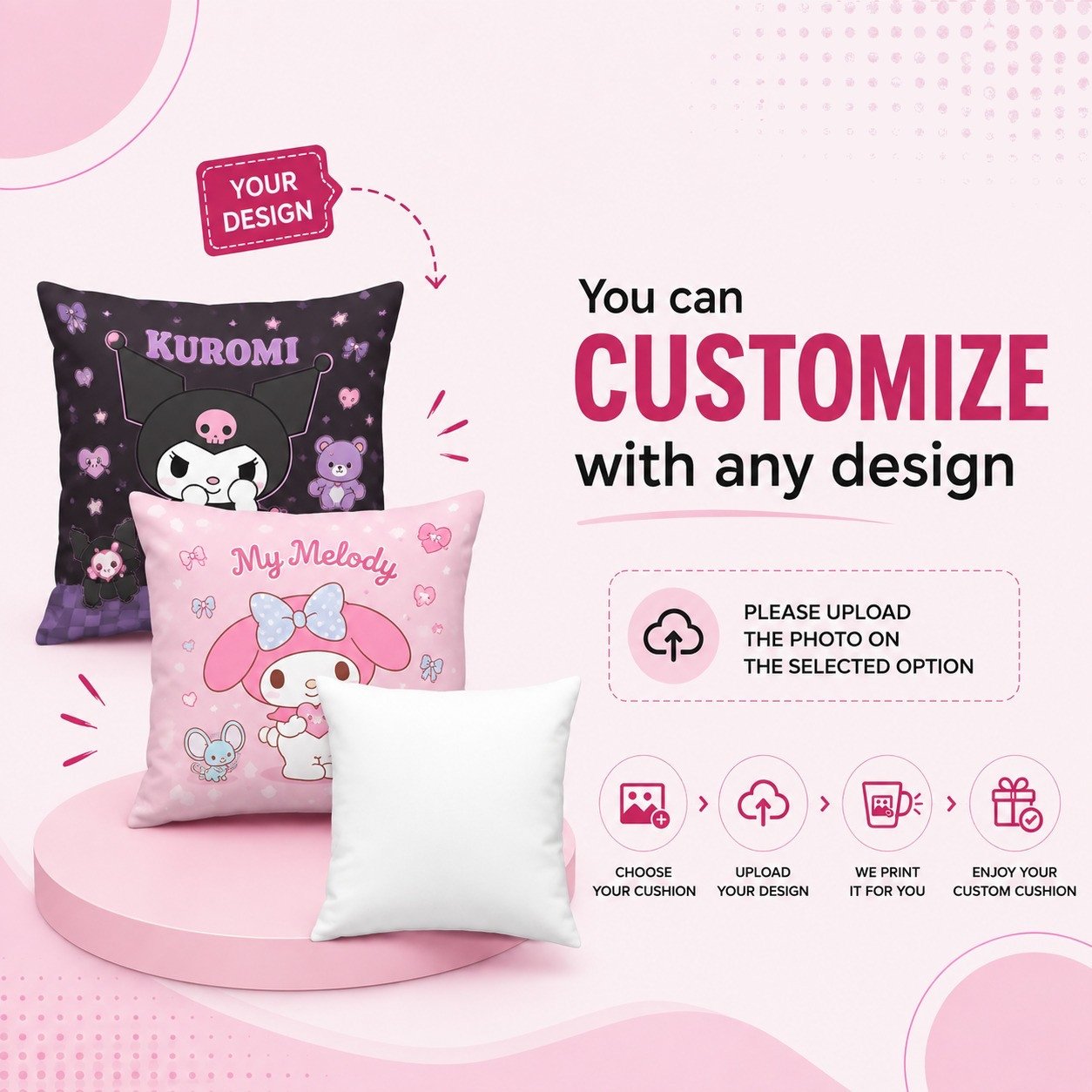 Customized Design Digital Printed Cushion Pillow 16/16''