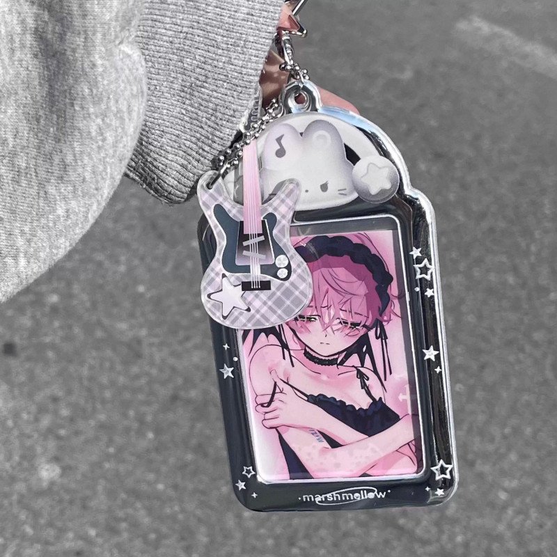 Rock and Roll Bass Cute Kitten PVC Poaroid Card Storage