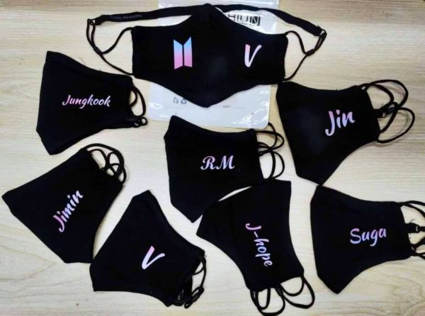 K-POP BTS Dustproof Cotton Mask With Neck Strap (Black Version)