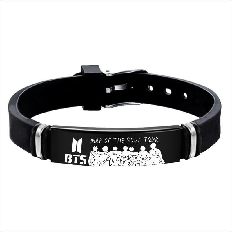 K-POP BTS Map of The Soul-7 Concept Metal Bracelet (Black)