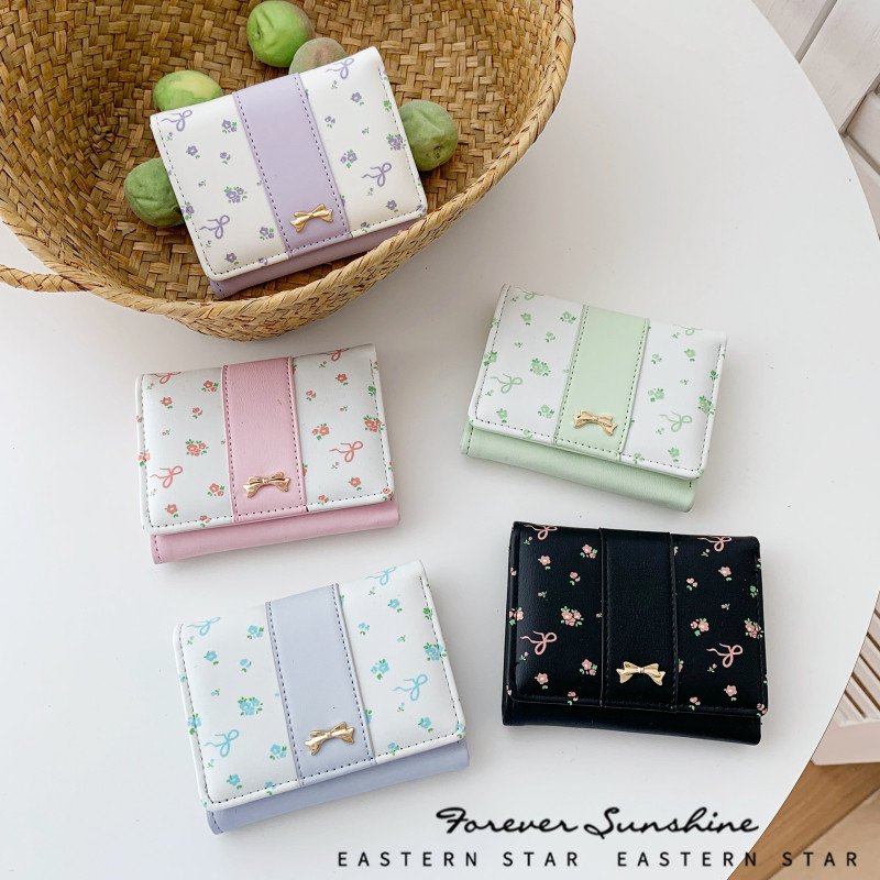 Kawaii Floral Bow Wallet Purse