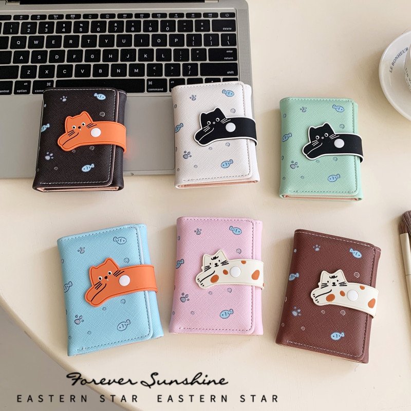 Cute Cat Patterned Portable Mini Purse Wallet