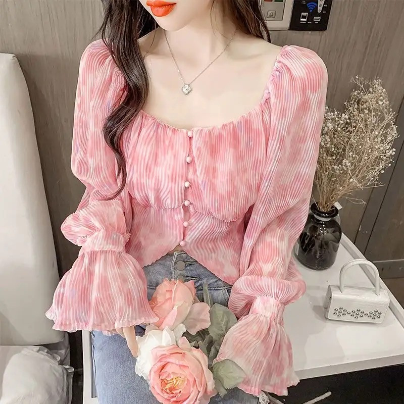 Chiffon Party Short Crop Tops