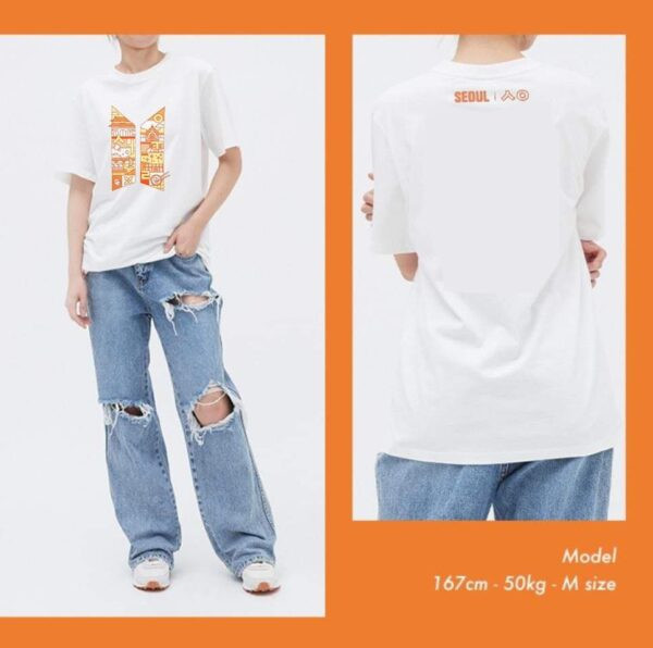 K-POP BTS Permission To Dance in Seoul POP UP Half Sleeve Drop Shoulder T-shirt