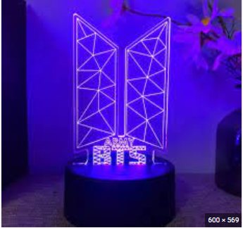 K-POP Creative Acrylic Color Changing LED Light/Bed Light