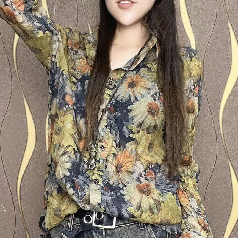 Floral Print Korean Oversized Summer Shirt